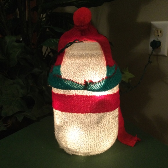 Handcrafted Snowman Lighted Plug-in Mason Jar Decor - Picture 3 of 5